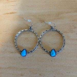 Western Turquoise Hoops